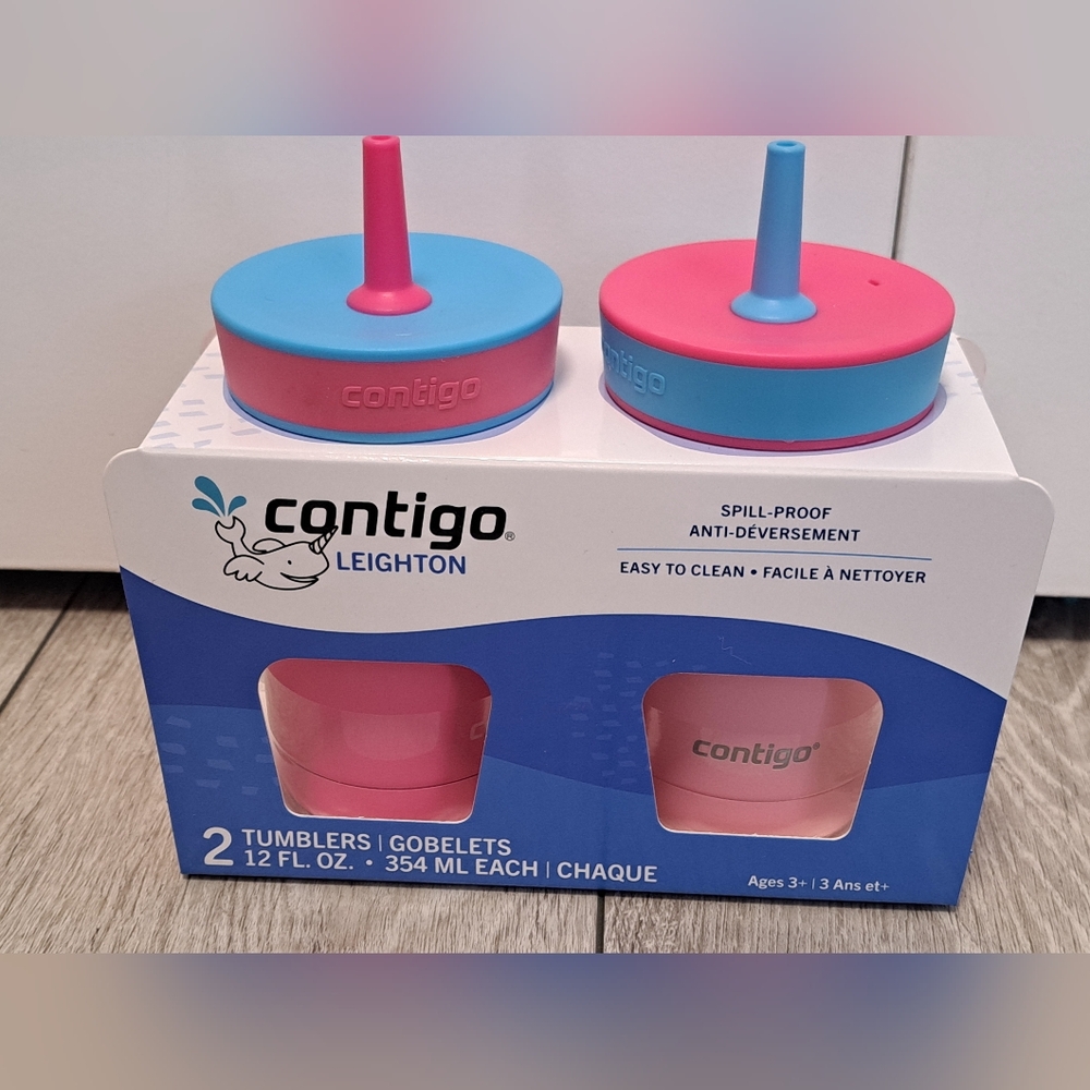 Pack Of 2 Contigo Leighton Kids Tumblers - Pink and Blue